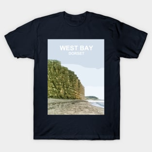 East Beach West Bay Dorset. Travel poster. Gift. T-Shirt